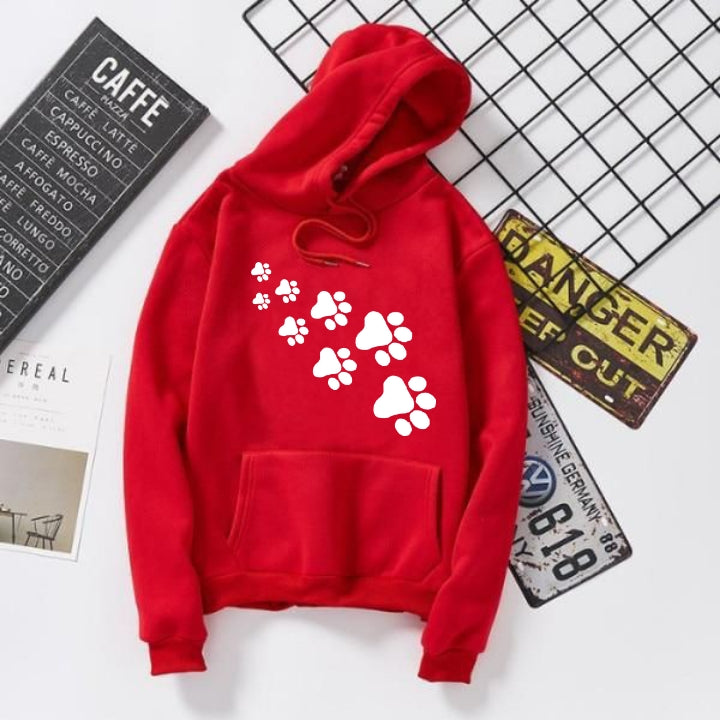 RED FOOT PRINT HOODIE 