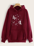 MAROON SPARKLE BUTTERFLY HOODIE