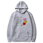 GREY LIVE LAUGH LOVE WITH FLOWER HOODIE 