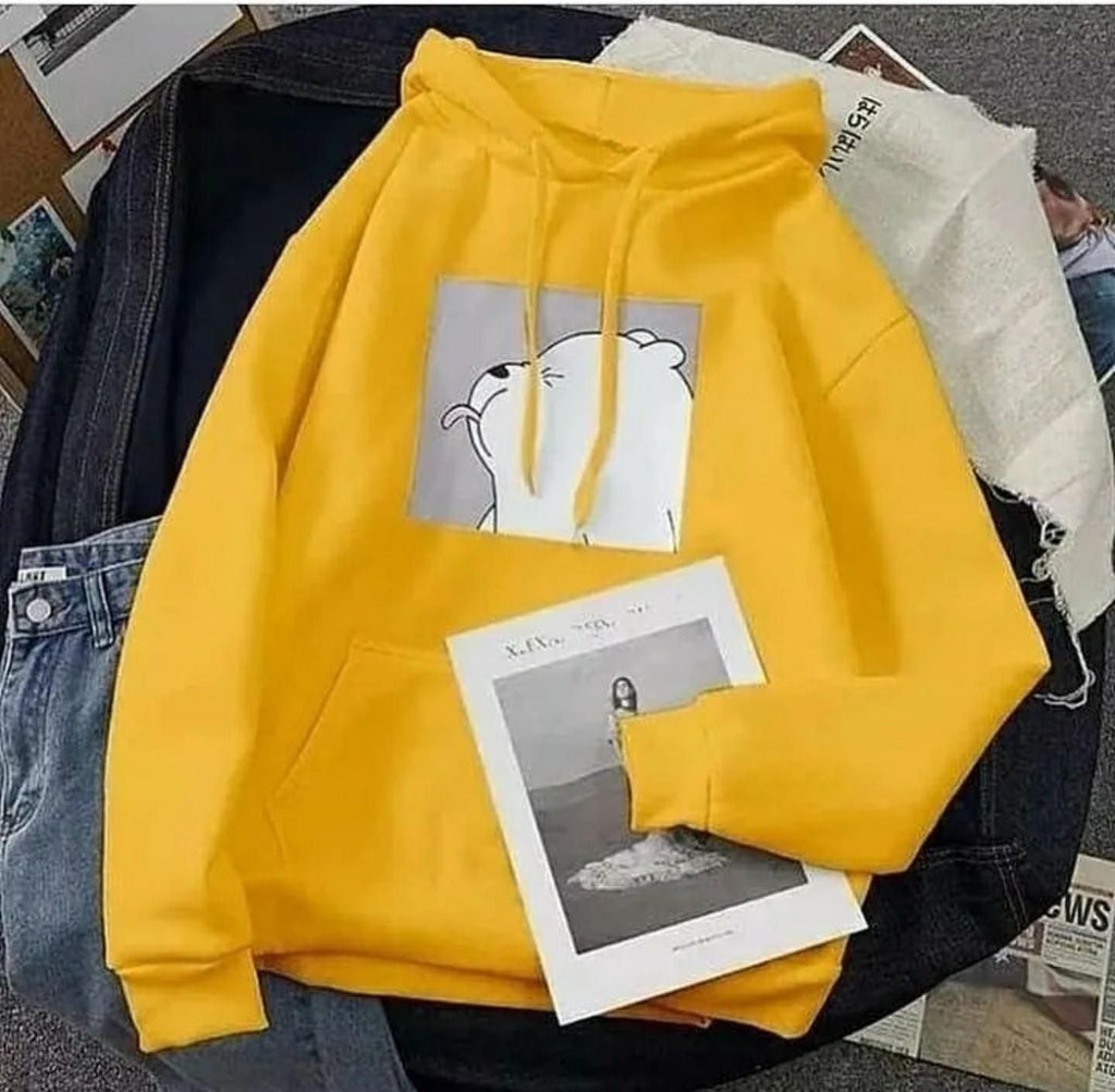 YELLOW BOOKS BEAR HOODIE 