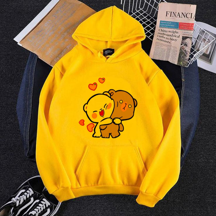 YELLOW ROMANTIC TEDDY HOODIE