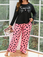 Black Purfect Print Shirt With Cheetah Printed Trouser