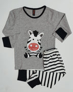 Baby Or Baba Grey and Black Zebra print Kids Night Suit (KO-KNS-222)