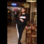 Black White & Red Stripe Tommy Track Full Sleeves Track suit (KO-TS-0180)