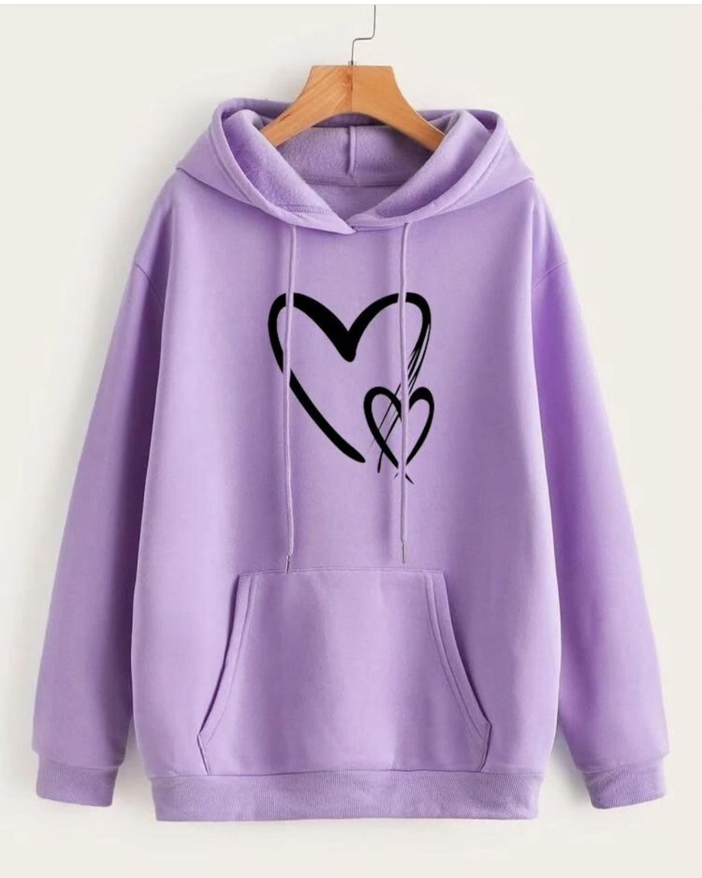 LILAC TWO HEARTS HOODIE 