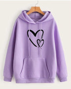 LILAC TWO HEARTS HOODIE 
