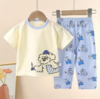 Off white sleepy puppy Printed Kids Night Suit (KO-613)