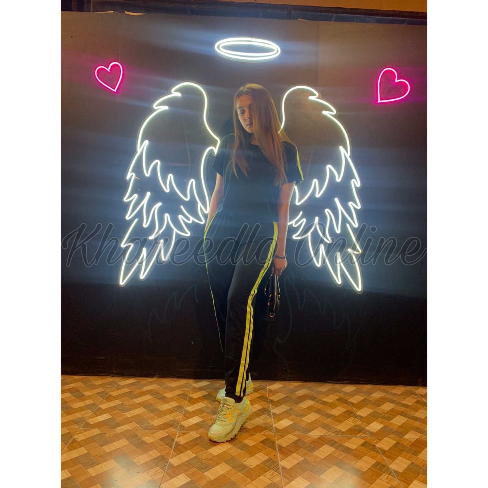 Neon Double Striped Half Sleeves Tracksuit (KO-TS-0052)