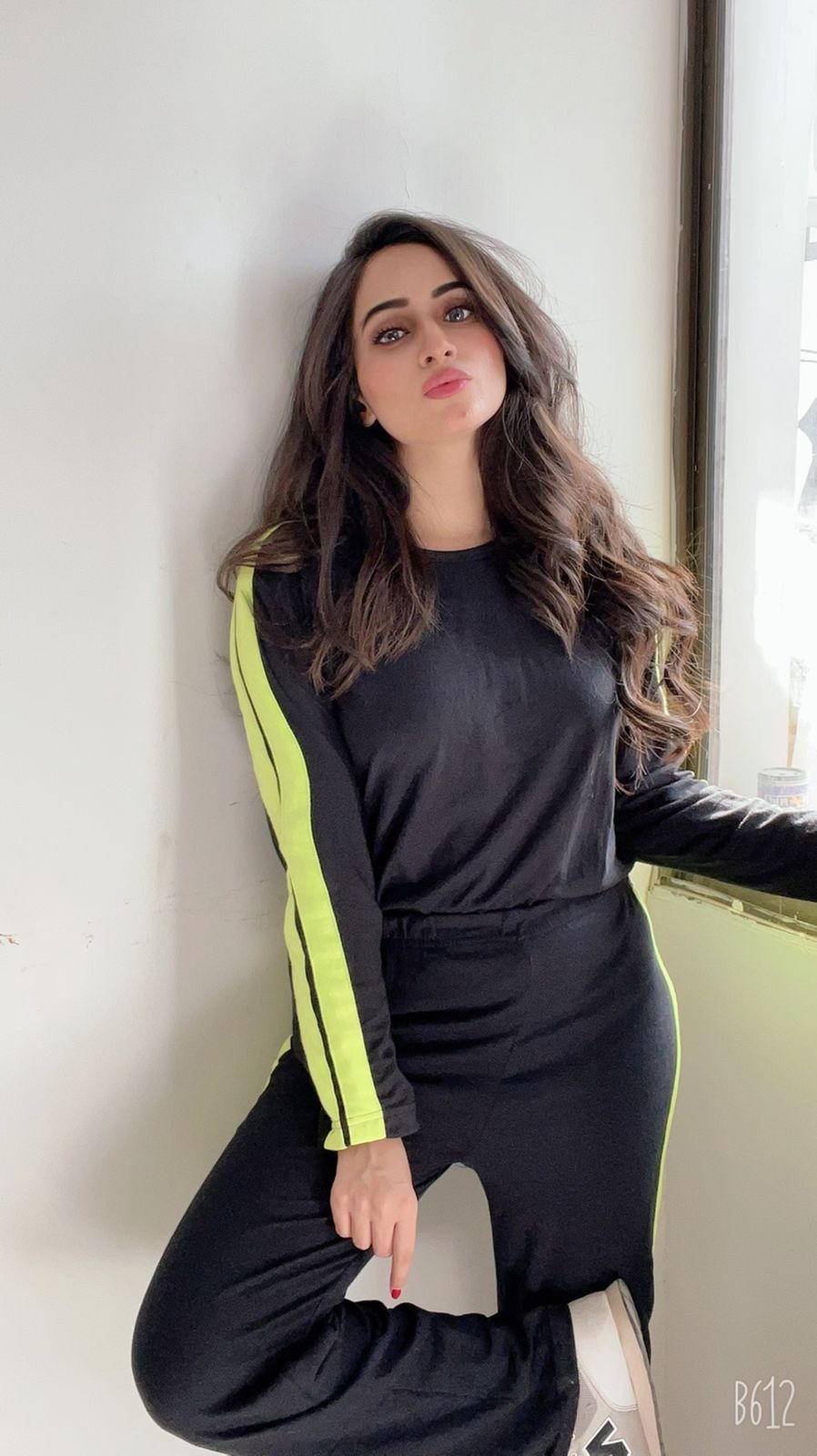 Neon Double Striped Full Sleeves Tracksuit (KO-TS-0053)