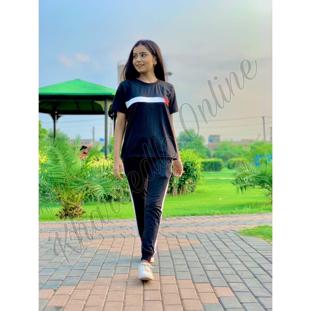 Red & White Half Sleeves Track Suit (KO-TS-0051)