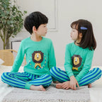 Baby or Baba Sea Green Lion with Stripes Pajama print Night Suit for Kids (1 Pcs) (KO-KNS-228)