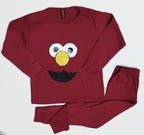 Baby Or Baba Maroon Elmo print Kids Night Suit (1Pcs) (KO-KNS-230)