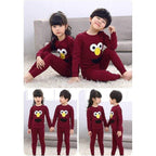 Baby Or Baba Maroon Elmo print Kids Night Suit (1Pcs) (KO-KNS-230)