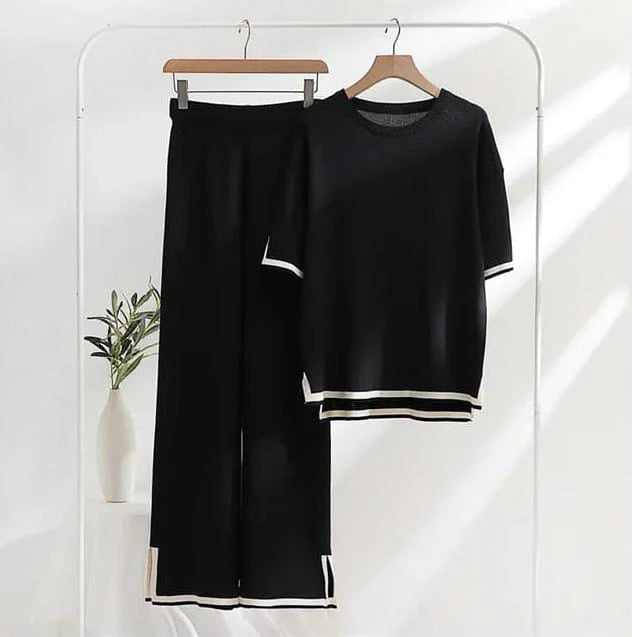 Black Baggie Style half Sleeves T-shirt With Loose Trouser
