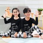 Baby or Baba Black and White Cow with Check Style Pajama Night Suit for Kids (1 Pcs) (KO-KNS-233)
