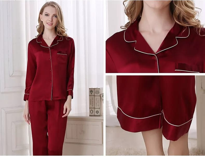 SILK NIGHT SUIT – MAROON (KO-SN-0316)