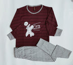 Baby or Baba Maroon and Grey Flying Performance Print Night Suit for Kids (KO-KNS-224)