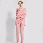 3 Pcs Sleepwear (Sando Shrug Trouser) (Baby Pink) (KO-NS-0270)