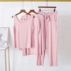 3 Pcs Sleepwear (Sando Shrug Trouser) (Baby Pink) (KO-NS-0270)