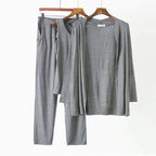 3 Pcs Sleepwear (Sando Shrug Trouser) (Grey) (KO-NS-0272)