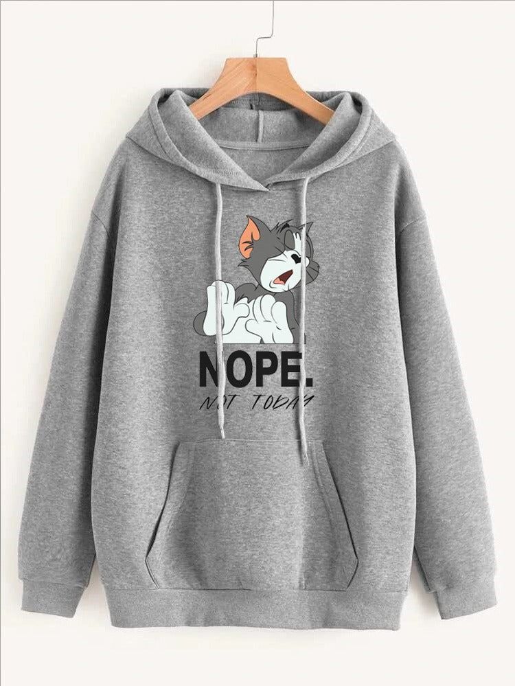 GREY NOPE NOT TODAY HOODIE