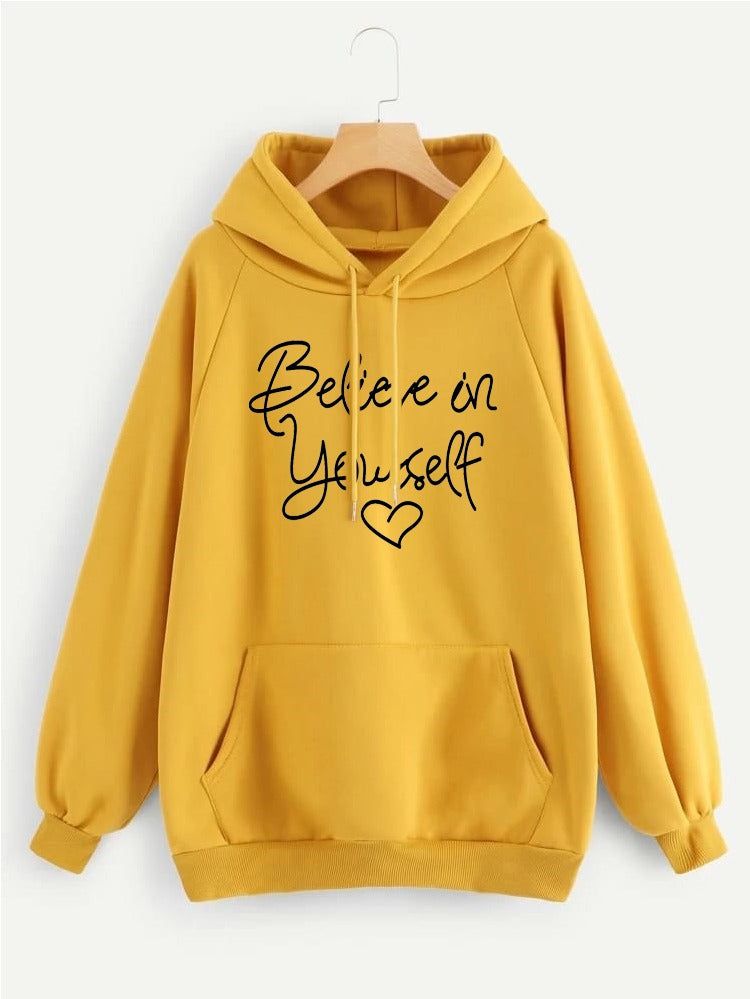 YELLOW BELIVE ON YOUR SELF HOODIE