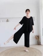 Black Lose Pattern With Lose Style Lounge Wear (KO-NS-370)