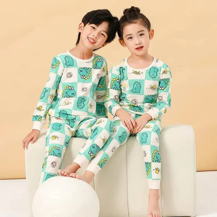 Off White Crocodile Printed Suit for Kids (KO-KNS-472)