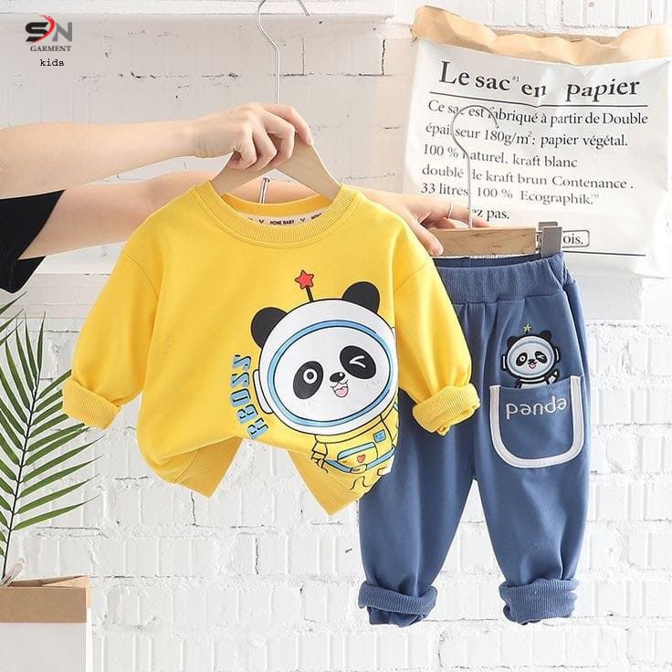Yellow Funky Panda Kids Track Suit
