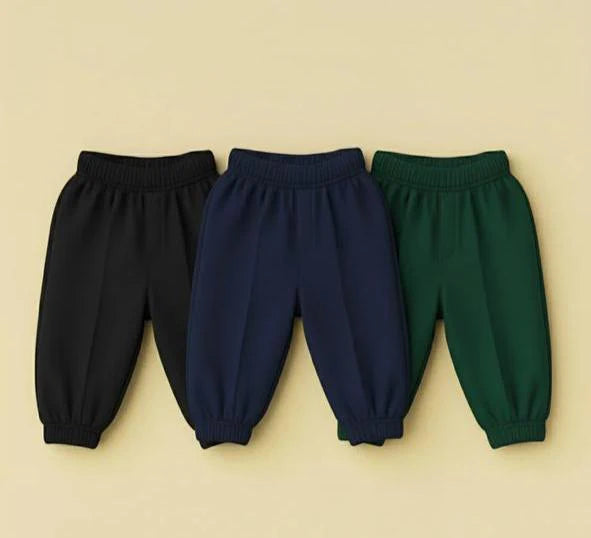 Kids Jogger Pants – Pack of 3 (Green/Black/Navy)
