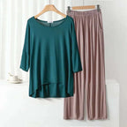 Green Loose Sleeves With Skin Lose Trouser (KO-502)