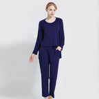 3 Pcs Sleepwear (Sando Shrug Trouser) (NAVY BLUE) (KO-NS-020)