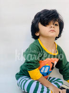 Dark Green Toy Truck Printed Kids Night (KO-602)