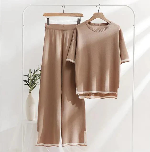 Brown Baggie Style half Sleeves T-shirt With Loose Trouser