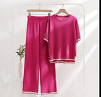 Hot Pink Baggie Style half Sleeves T-shirt With Loose Trouser