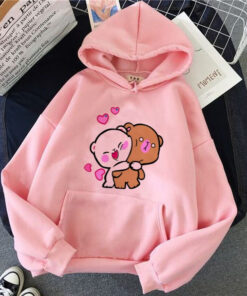 PINK ROMACTIC TEDDY HOODIE