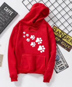RED FOOT PRINT HOODIE 