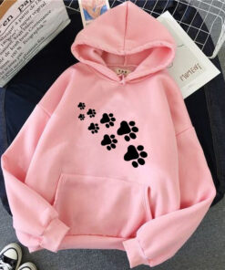 PINK FOOT PRINT HOODIE 