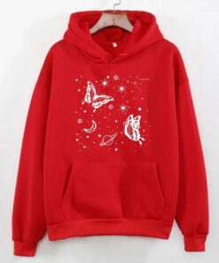 Red Sparkle Butterly Hoodie (KO-HD-0092)