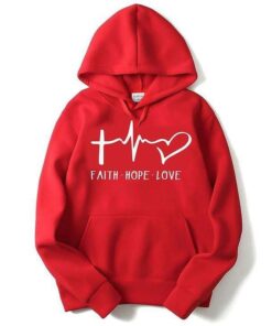 RED LOVE FAITH HOPE LOVE HOODIE 