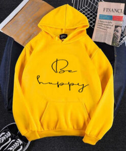 YELLOW BE HAPPY HOODIE