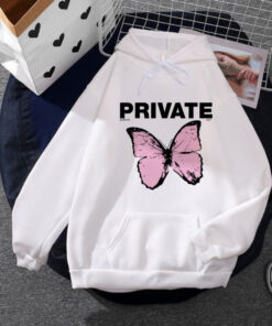 White Private Butterfly Hoodie (KO-HD-0121)