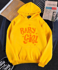 YELLOW BABY GIRL PRINT HOODIE
