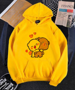 YELLOW ROMANTIC TEDDY HOODIE