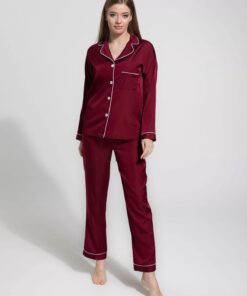 SILK NIGHT SUIT – MAROON (KO-SN-0316)