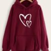 MAROON TWO HEARTS HOODIE 