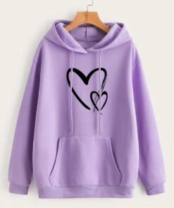 LILAC TWO HEARTS HOODIE 