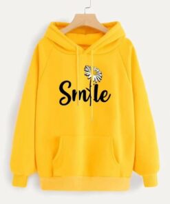 YELLOW SMILE WITH FLOWER HOODIE