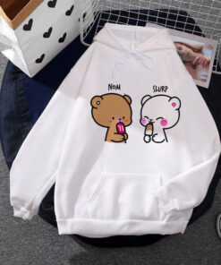 WHITE TEDDY WITH ICE-CREAM HOODIE