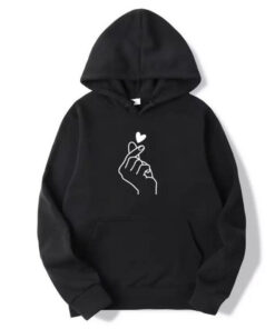 BLACK HAND HEART HOODIE